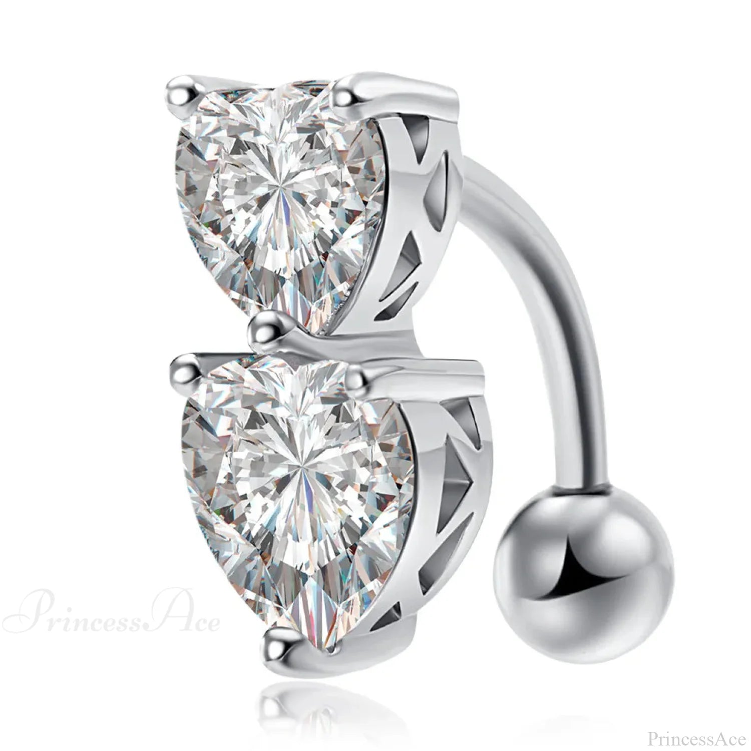 Crystal Dangle Gothic Belly Ring Style4 White