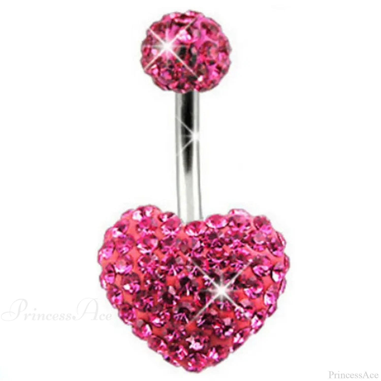 Crystal Dangle Gothic Belly Ring Style5 Pink