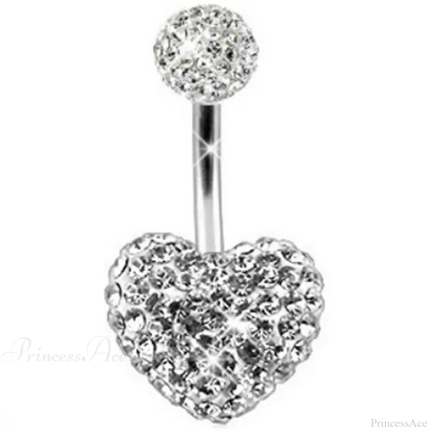 Crystal Dangle Gothic Belly Ring Style5 White