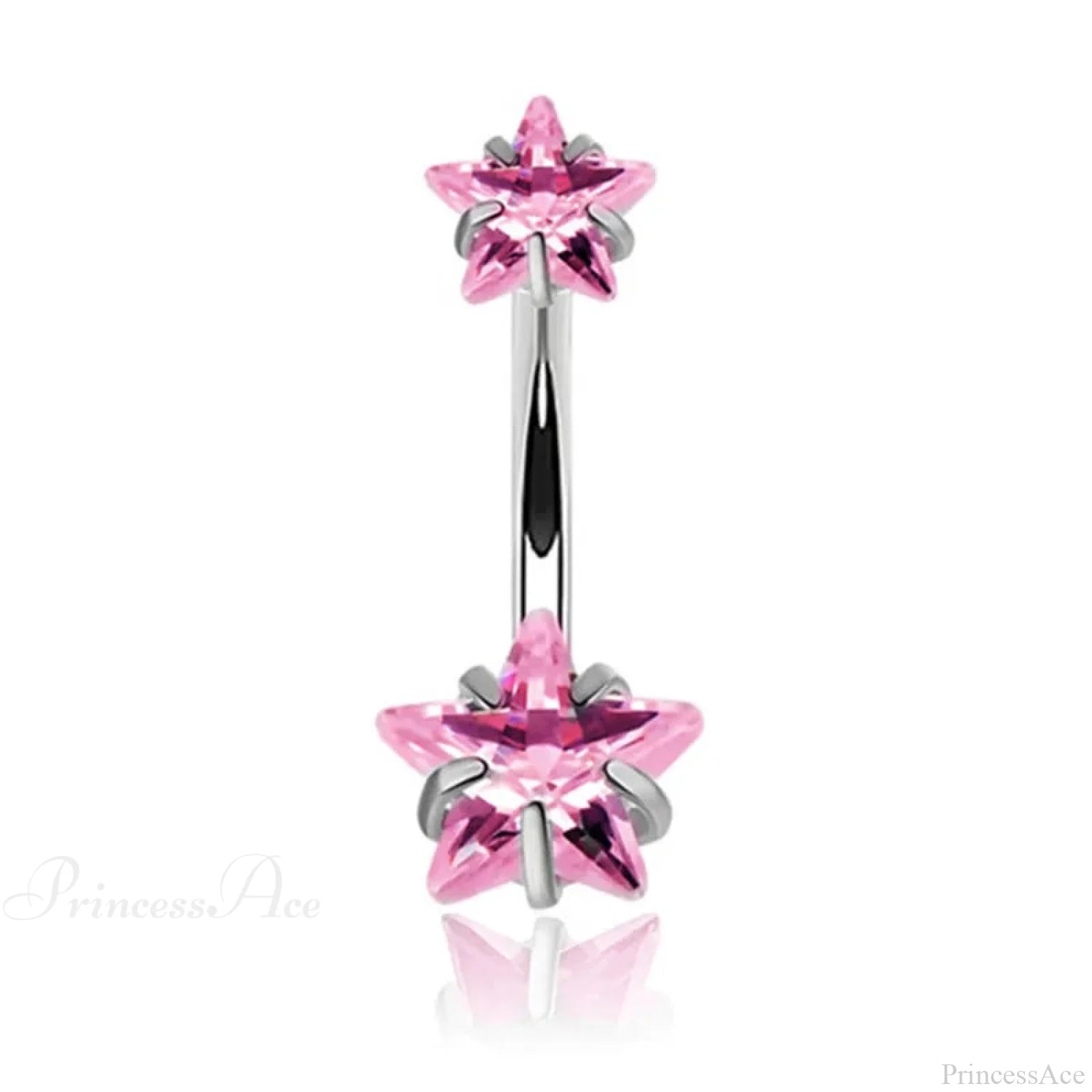 Crystal Dangle Gothic Belly Ring Style7 Pink