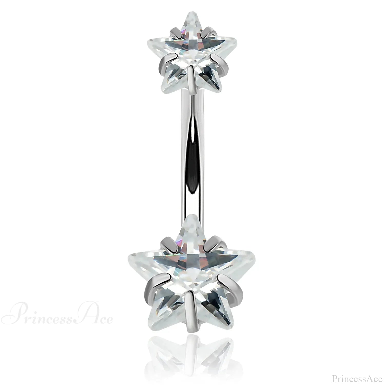 Crystal Dangle Gothic Belly Ring Style7 White