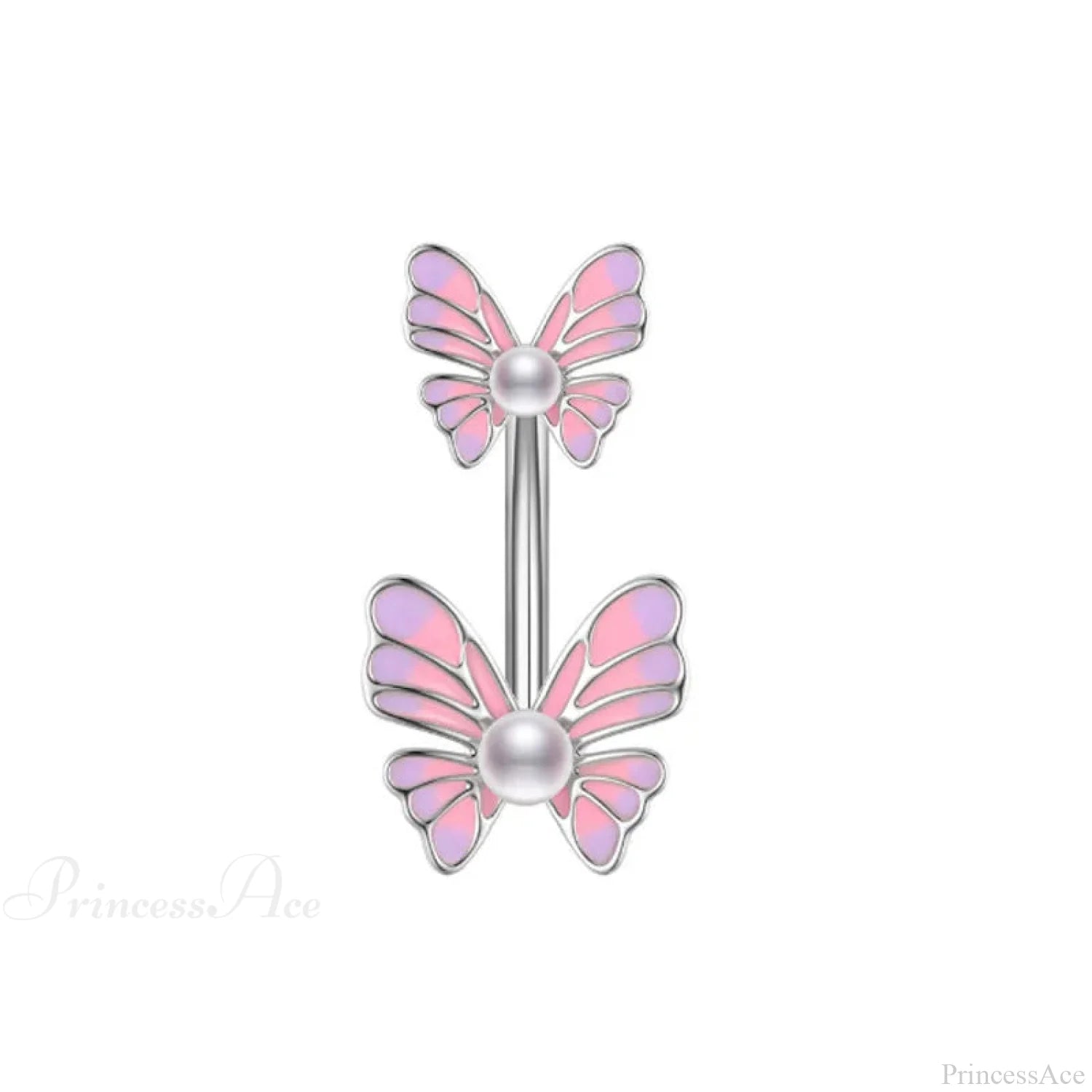 Crystal Heart Pink Gothic Belly Ring Pink