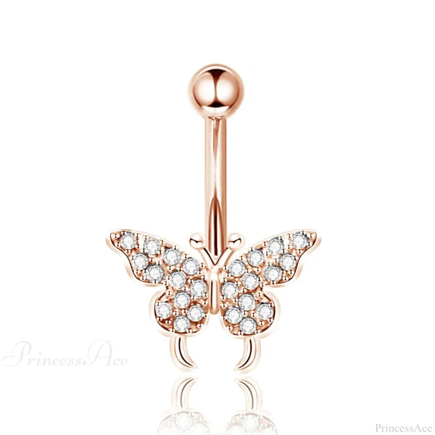 Crystal Heart Pink Gothic Belly Ring gold6