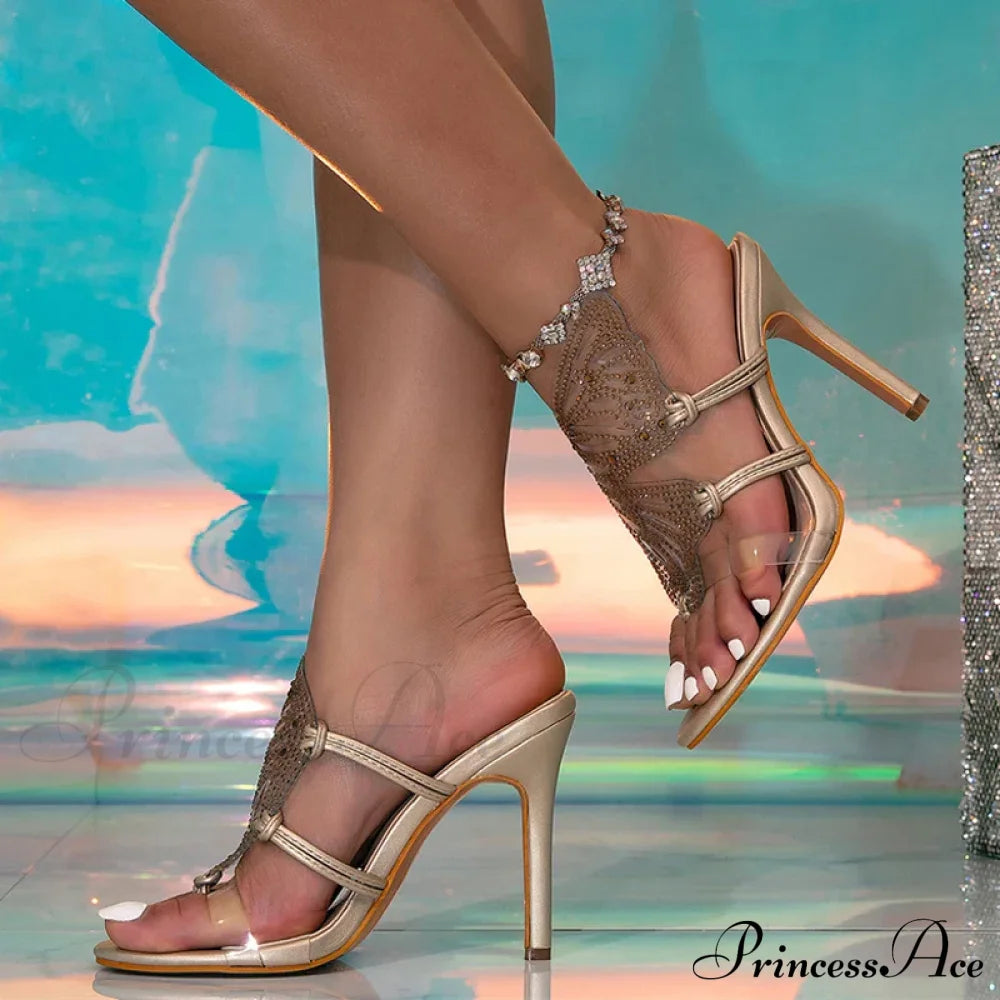 Crystal Pvc Transparent Butterfly Clip Toe High Heel