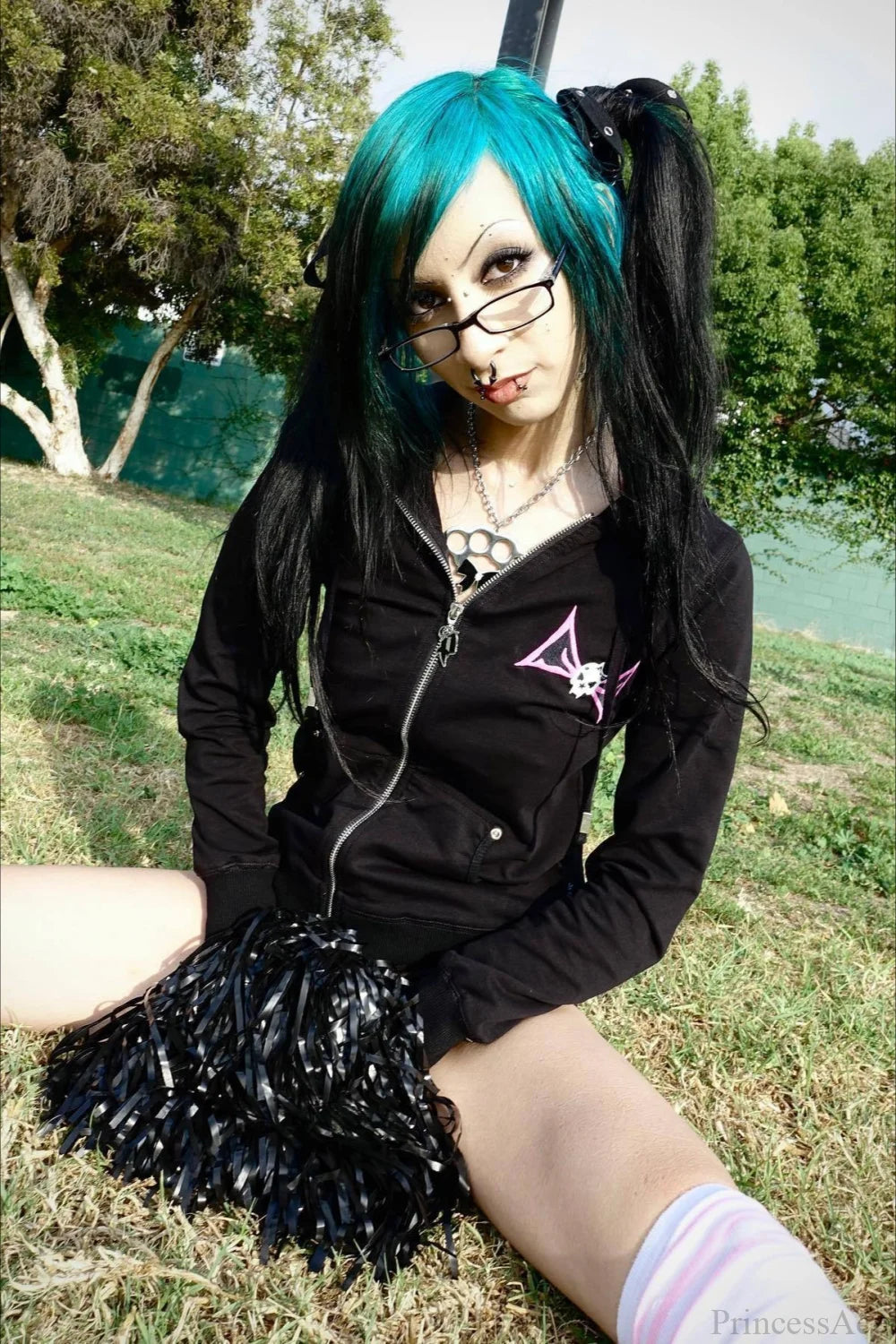 Crystal Studded Zip Up Hoodie