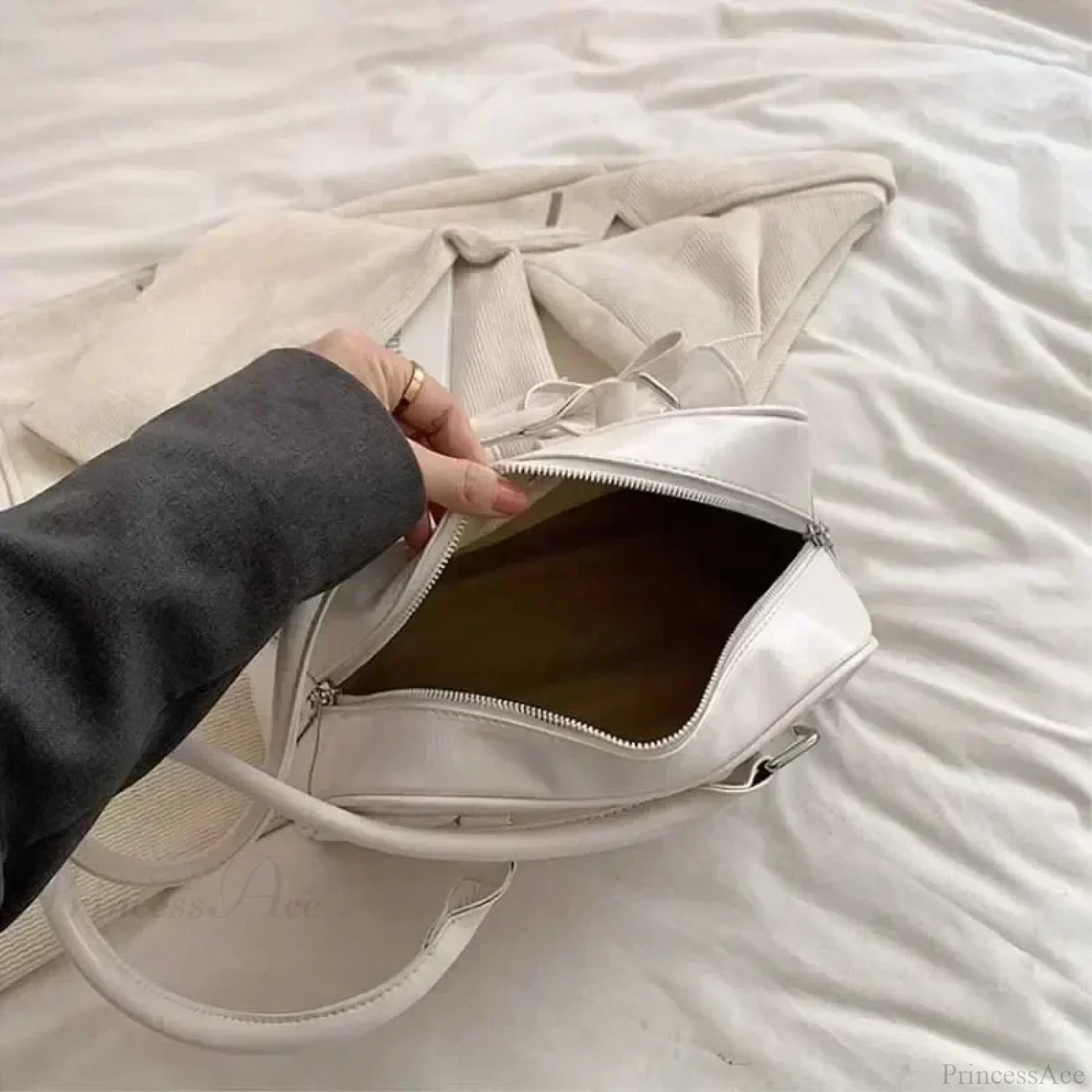 Cute Bow Tie PU Leather Underarm Shoulder Bag shoulder-250126