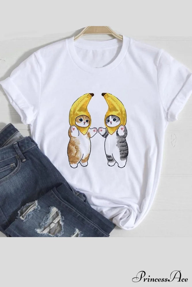 Cute Cats Tee Shirt Banana / Xs Tees