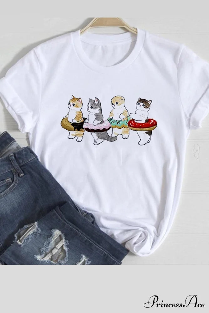 Cute Cats Tee Shirt Donut / Xs Tees