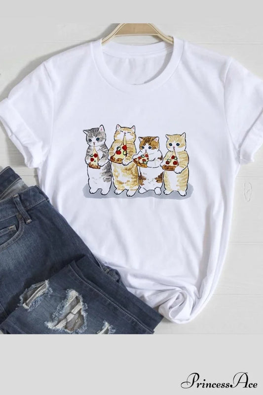 Cute Cats Tee Shirt Pizza / Xs Tees