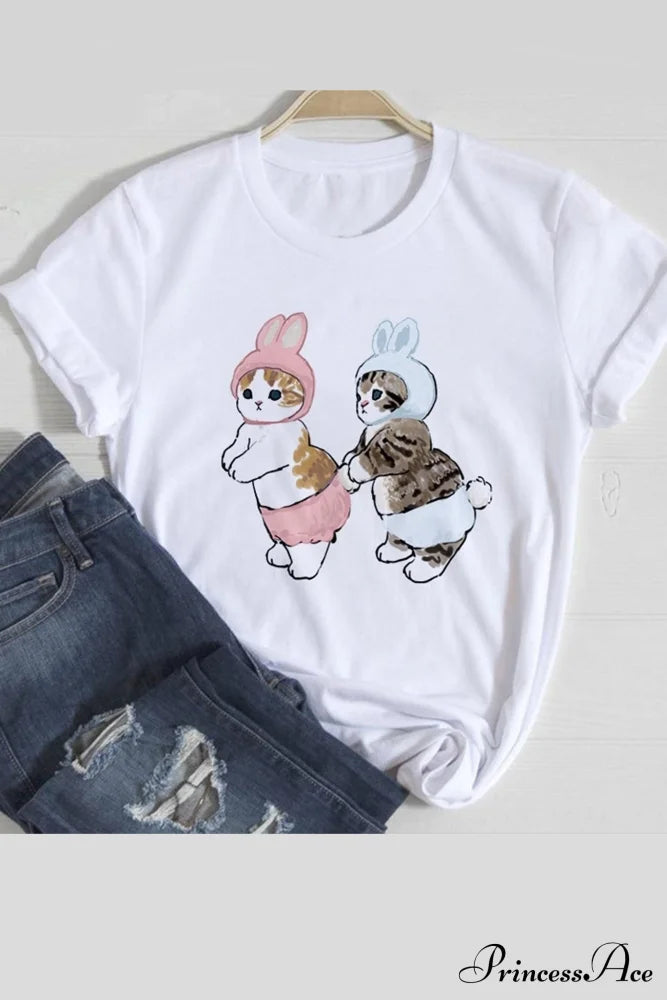 Cute Cats Tee Shirt Rabbit / Xs Tees