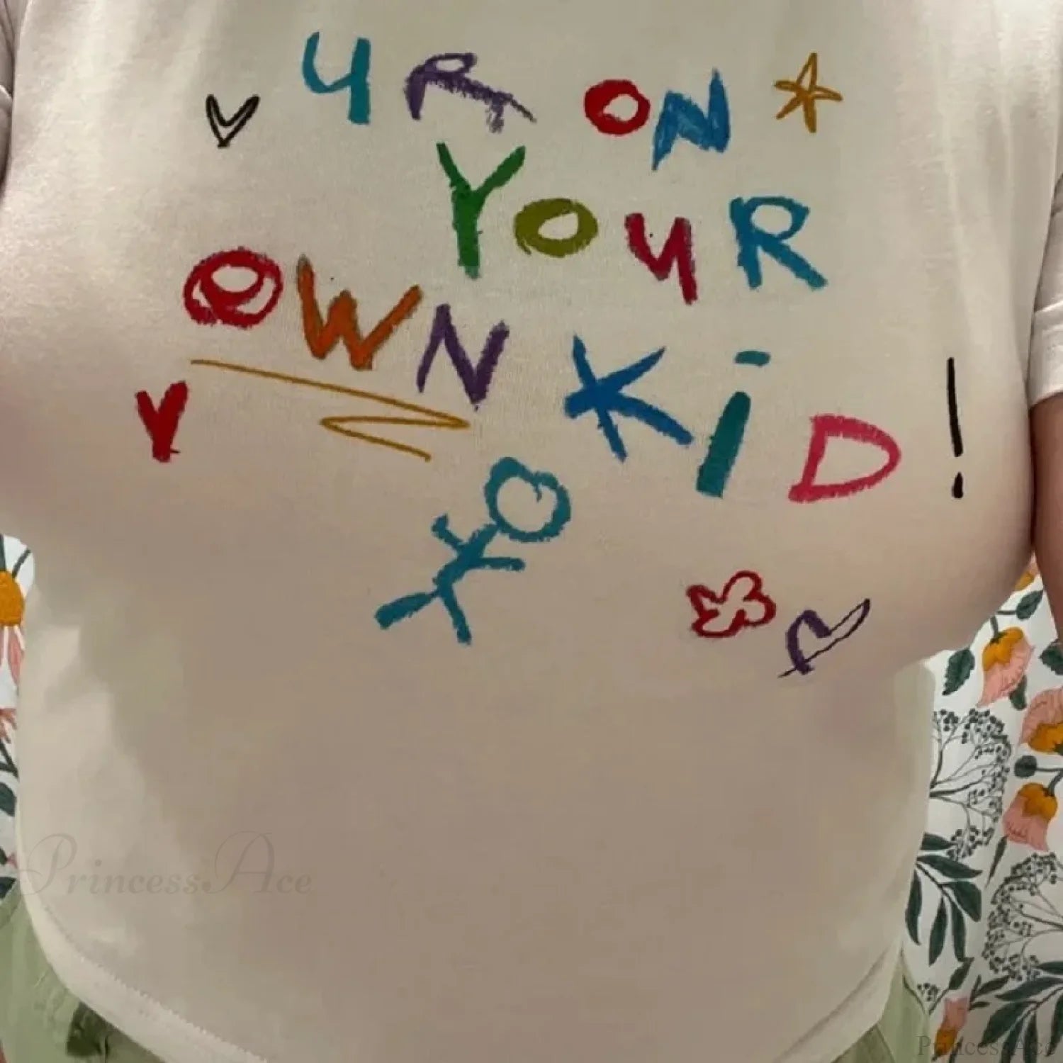 Cute Letter Print Crop Top T-shirt t-shirt-250223