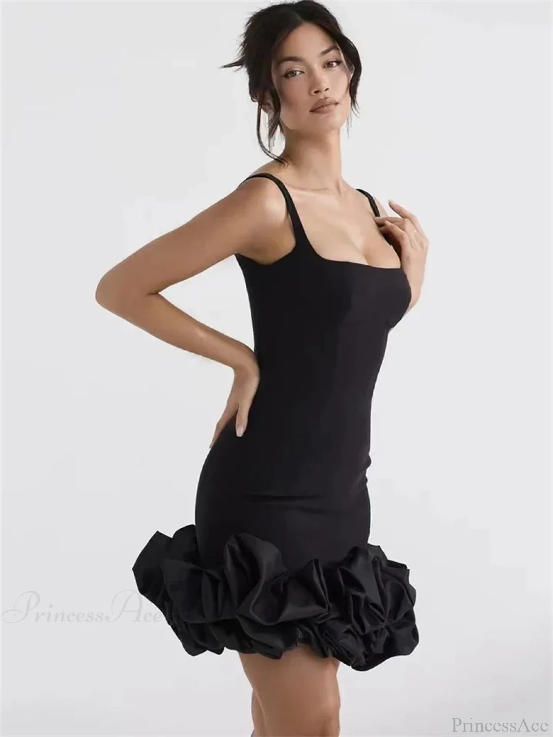 Cute Rose Ruffles Mini Party Dress Partydress-241208