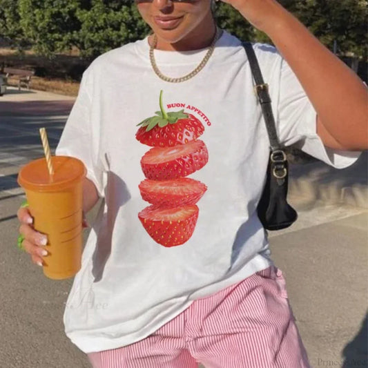 Cute Strawberry Grunge Fruit T-shirt WHITE / S t-shirt-250223