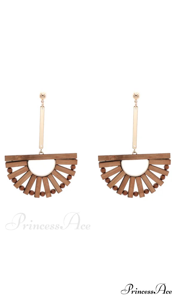 Cutout Wood Scalloped Earrings Earrings