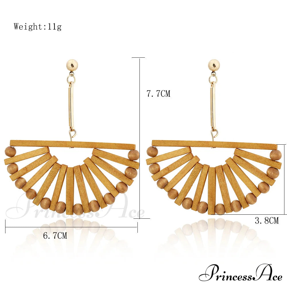 Cutout Wood Scalloped Earrings Earrings