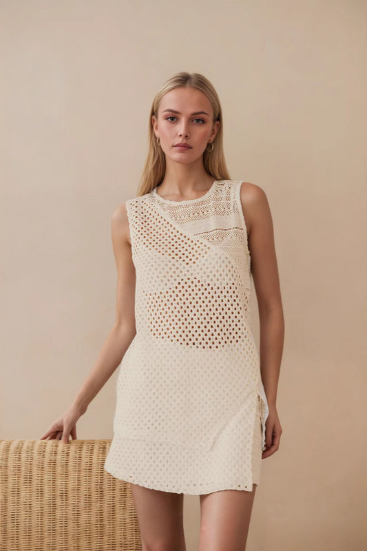 Couverture de vacances en tricot creux