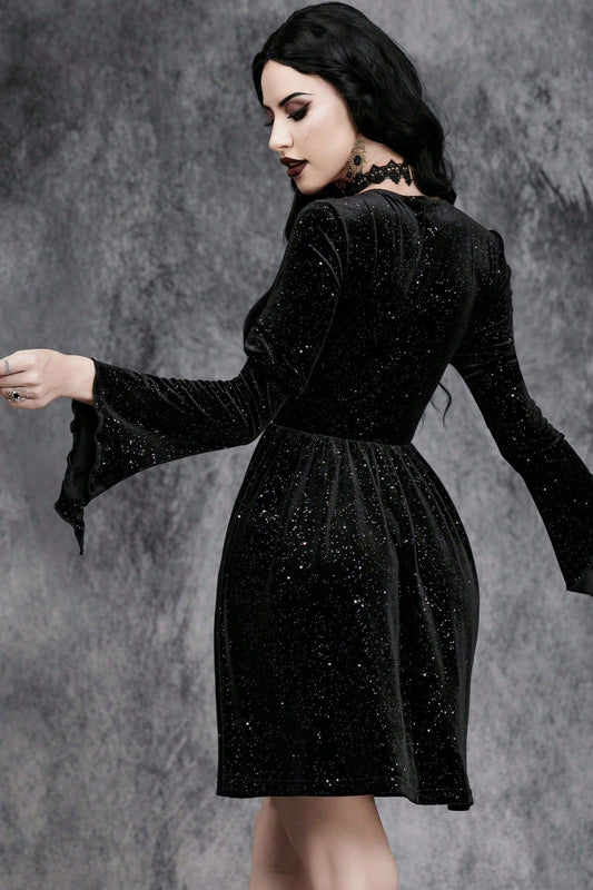 Velvet V-Neck Gothic Dress