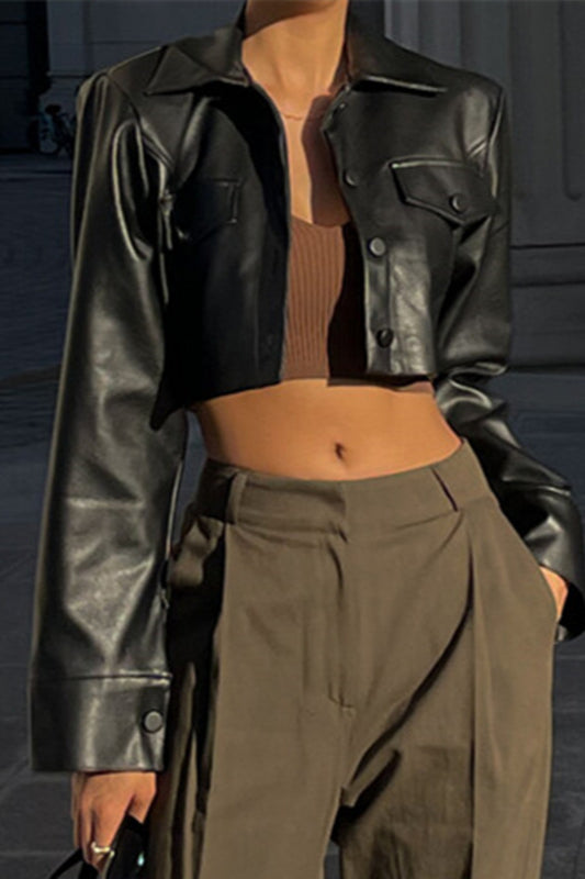 Sexy Cropped Biker Coat