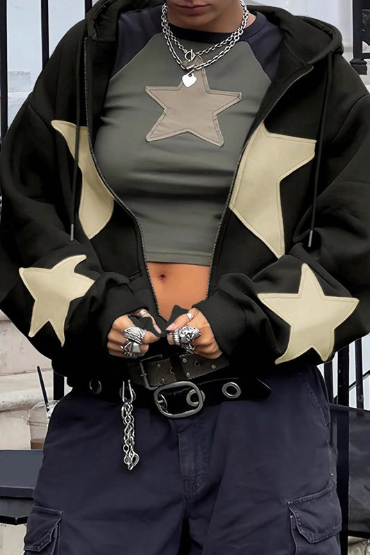 Star Patch Pullover Hoodie