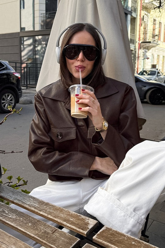 Slim Fit Leather Moto Jacket