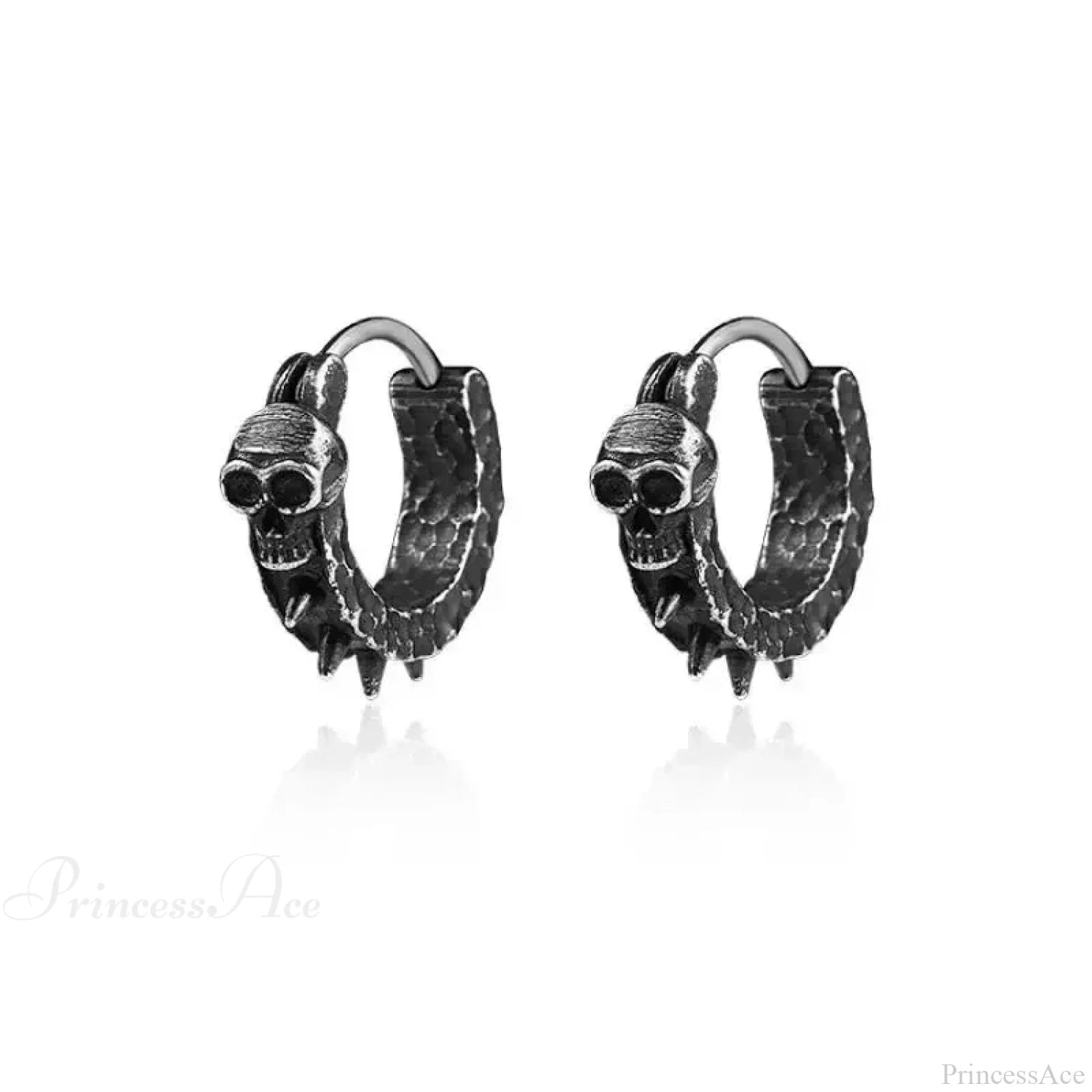 Dark Black Skull Awl Rock Declaration Earring
