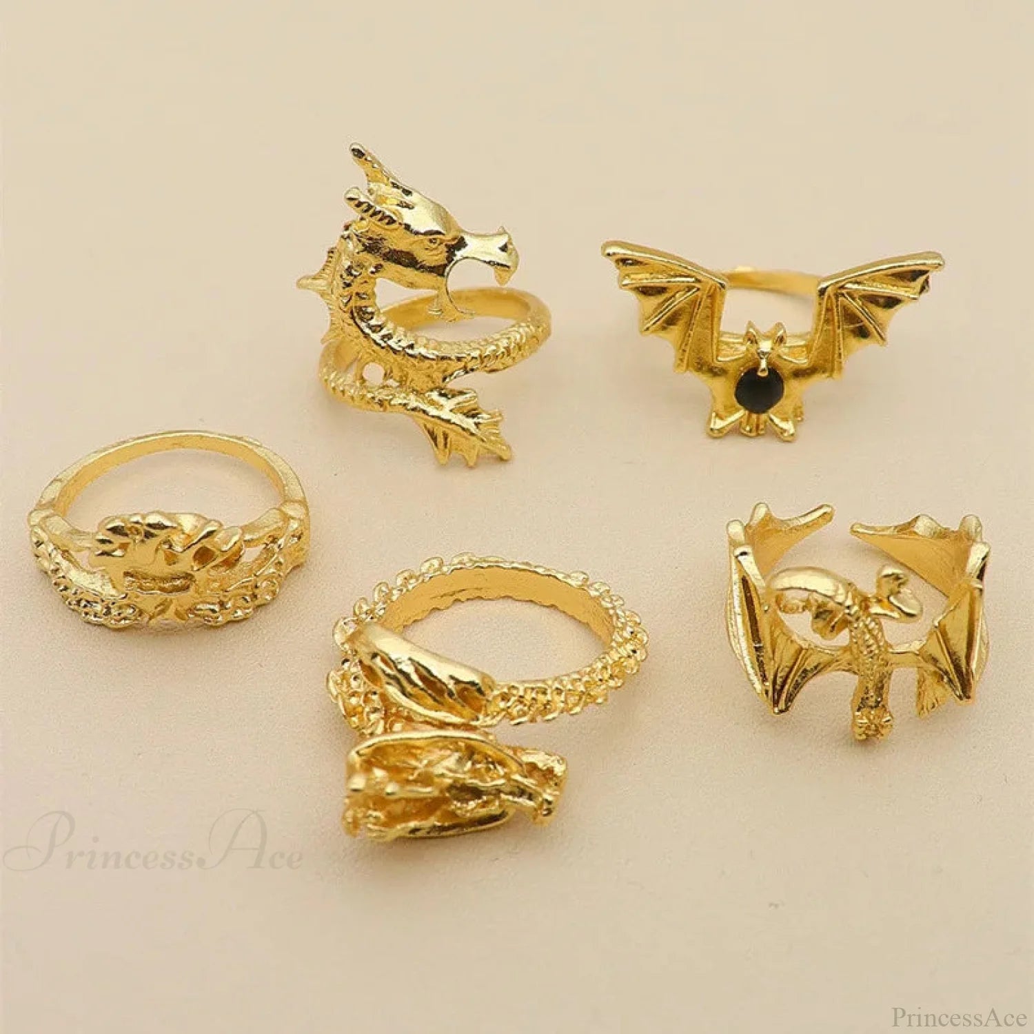 Dark Crimson Crystal Shape Ring gold