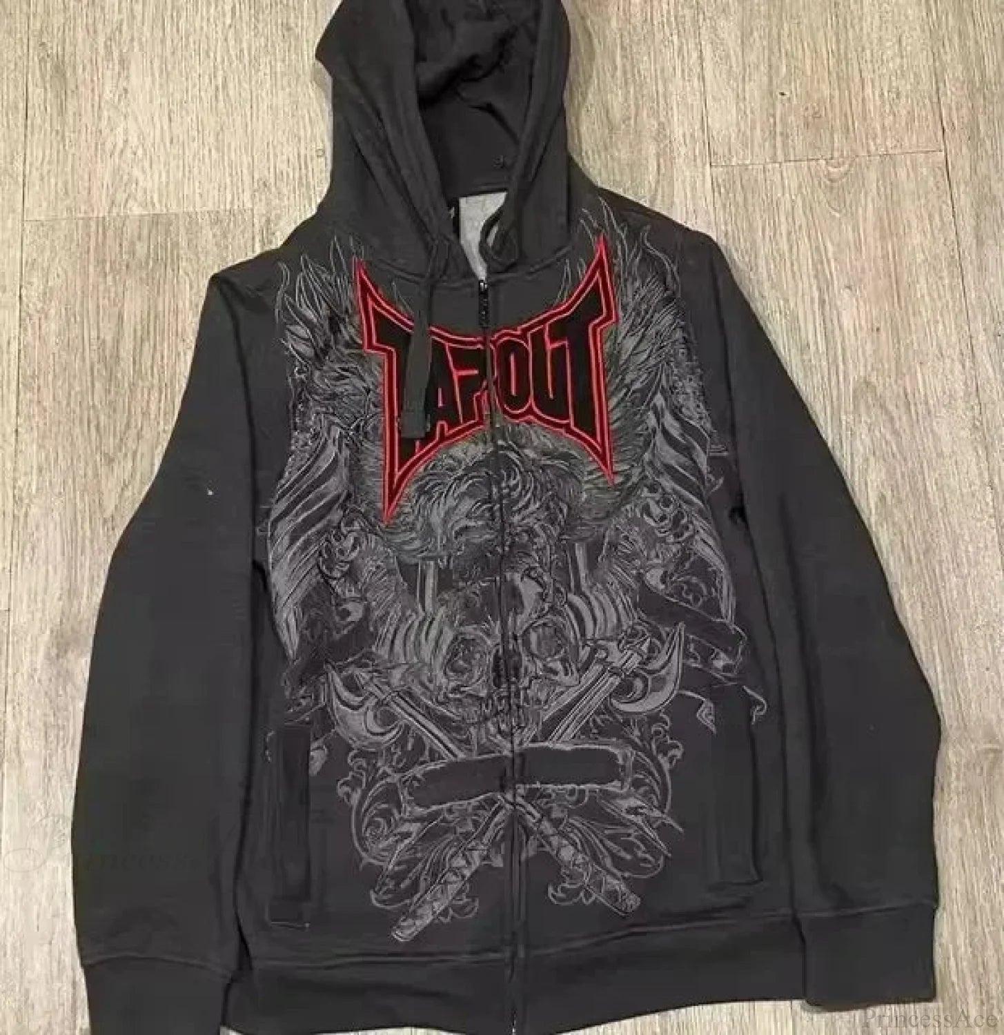 Dark Cross Graphic Pullover Hoodie black3 / S