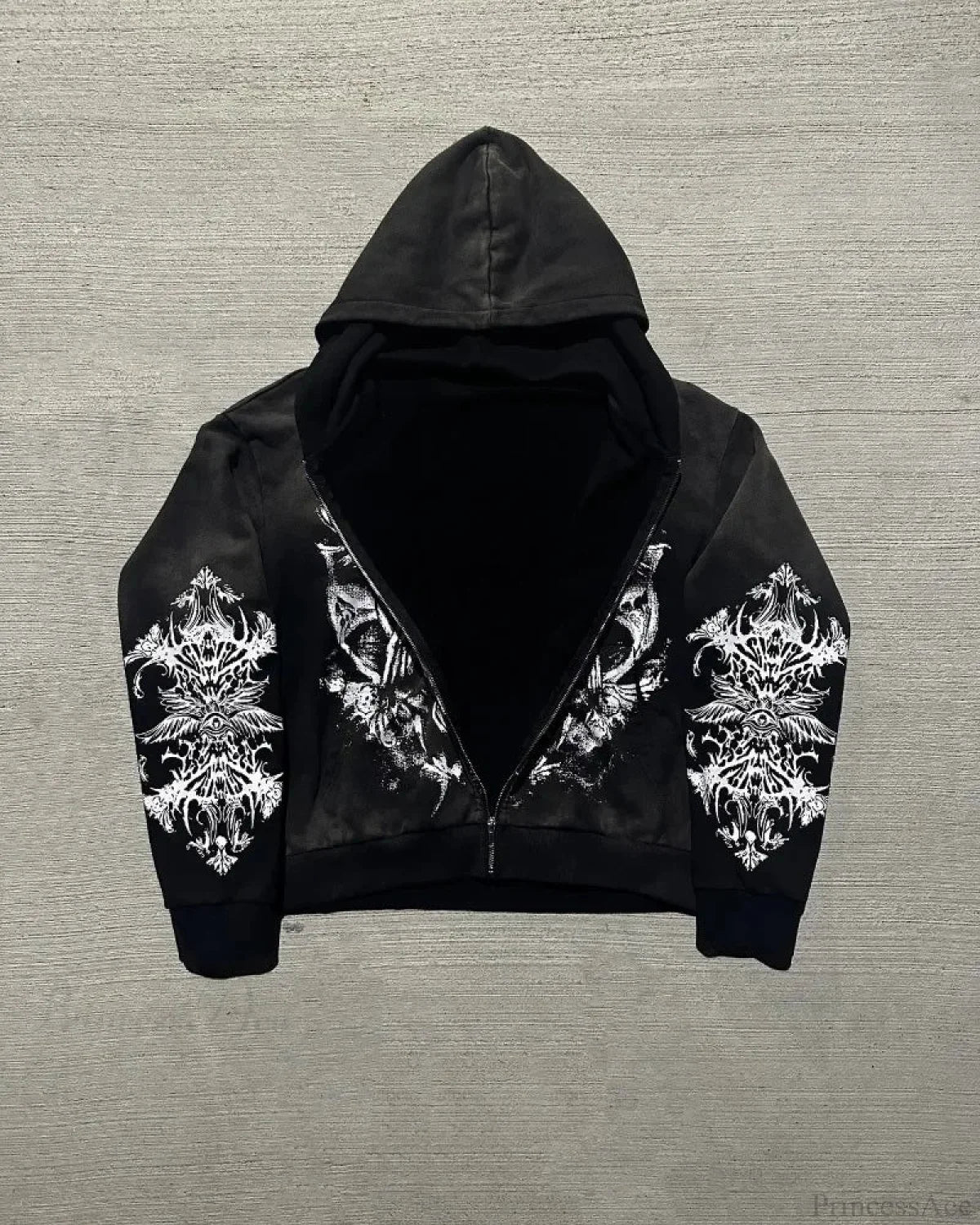 Dark Demon Letter Zip Hoodie