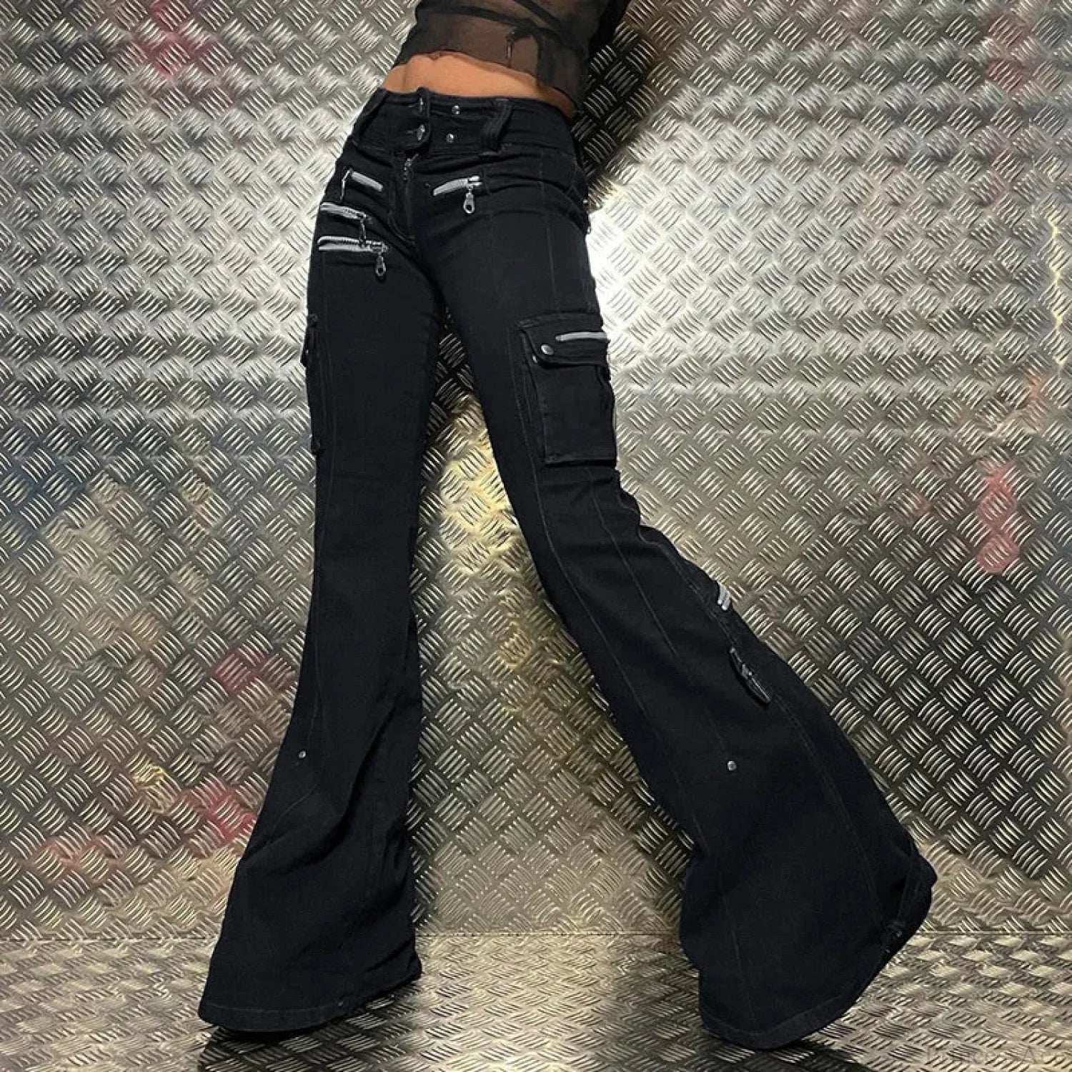 Dark Fashion Slender Denim Trouser