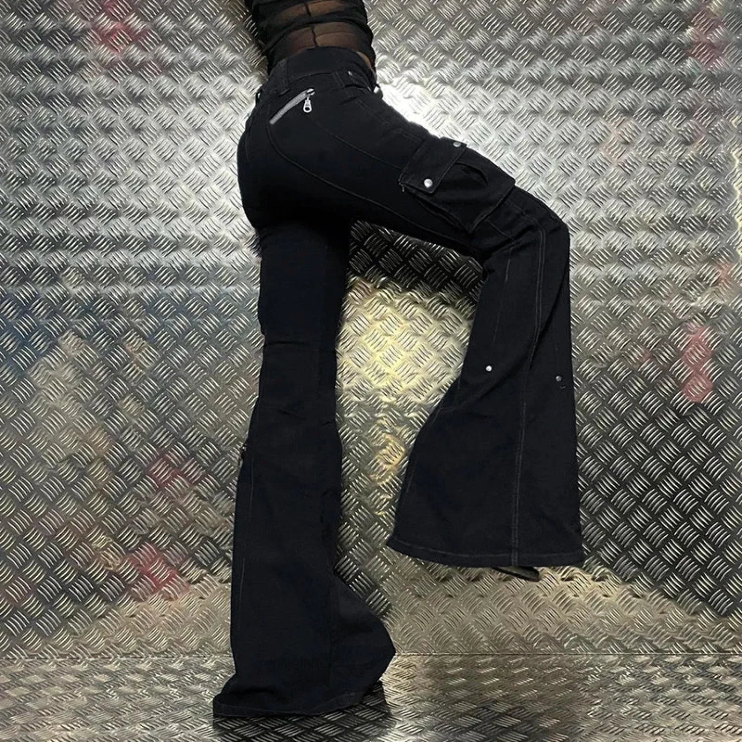 Dark Fashion Slender Denim Trouser Black / S