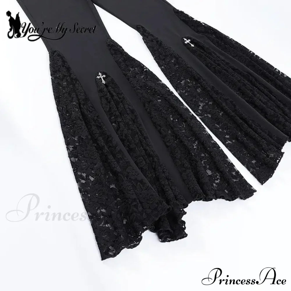 Dark Gothic Flared Halloween Pants