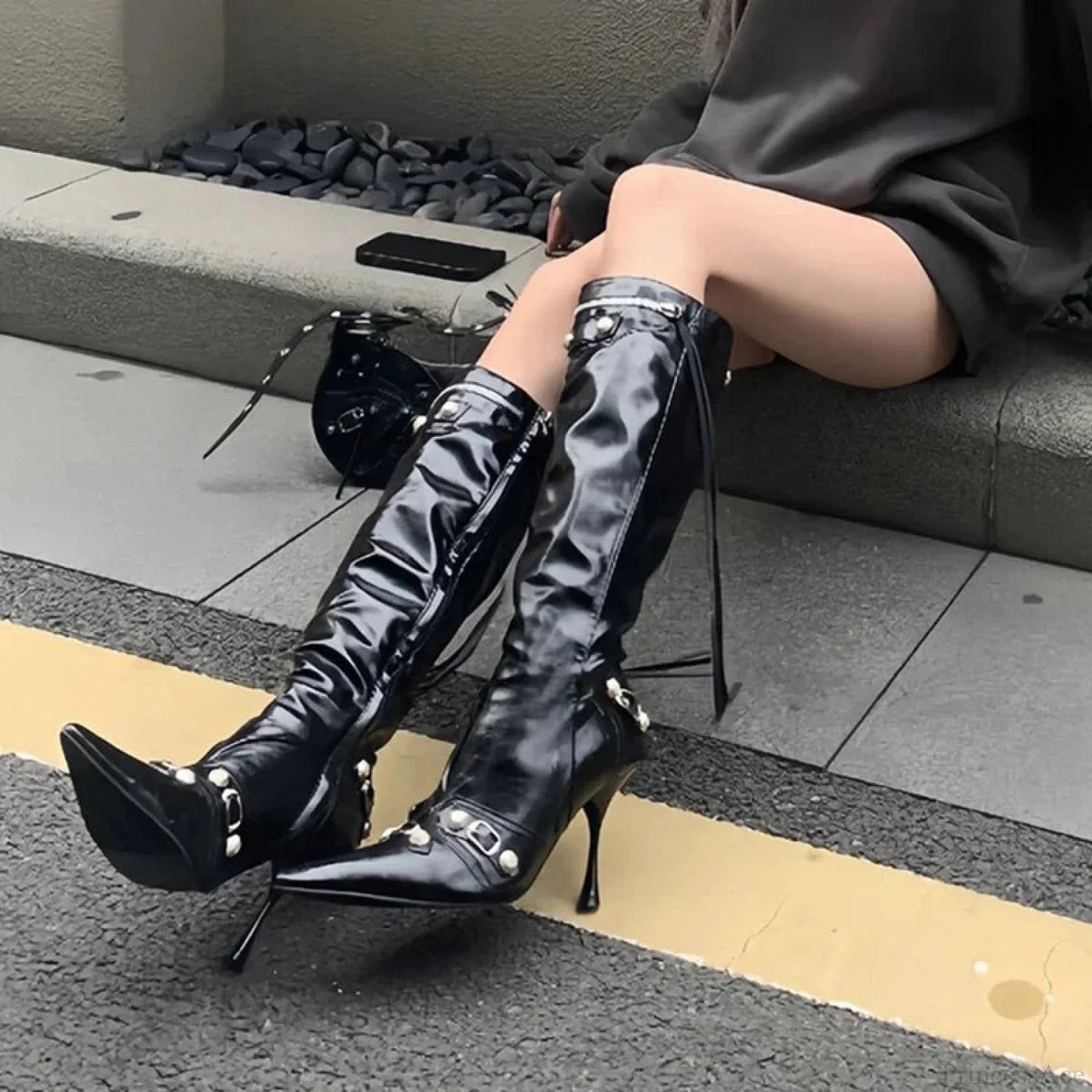 Dark Knight Elegant Style Pointed Toe Tall Boot Black / 35