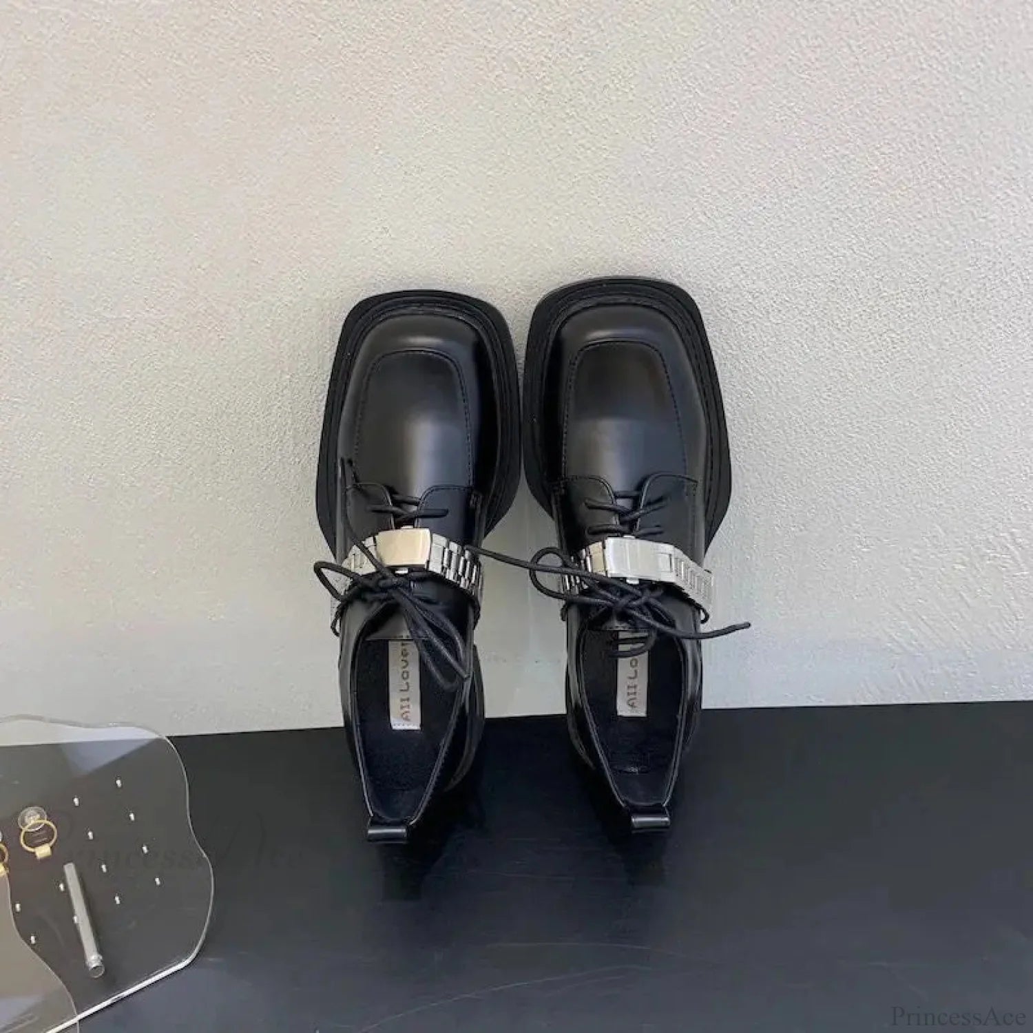 Dark Leather Chunky Sole Sneaker