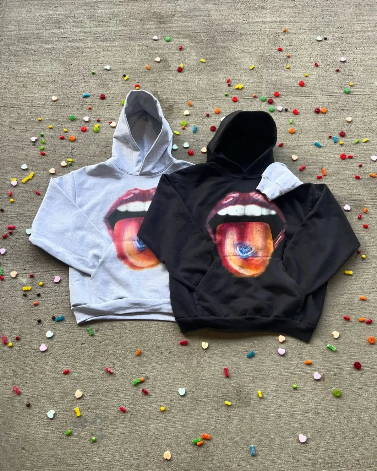 Dark Lips Visual Pullover Hoodie