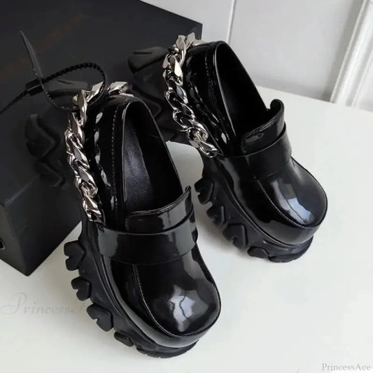 Dark Medieval Bulky Heel Tennis Shoe Black / 35