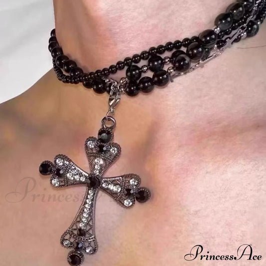 Dark Original Heavy Cross Gothic Necklace Halloween