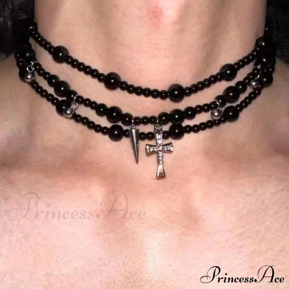 Dark Original Heavy Cross Gothic Necklace Halloween