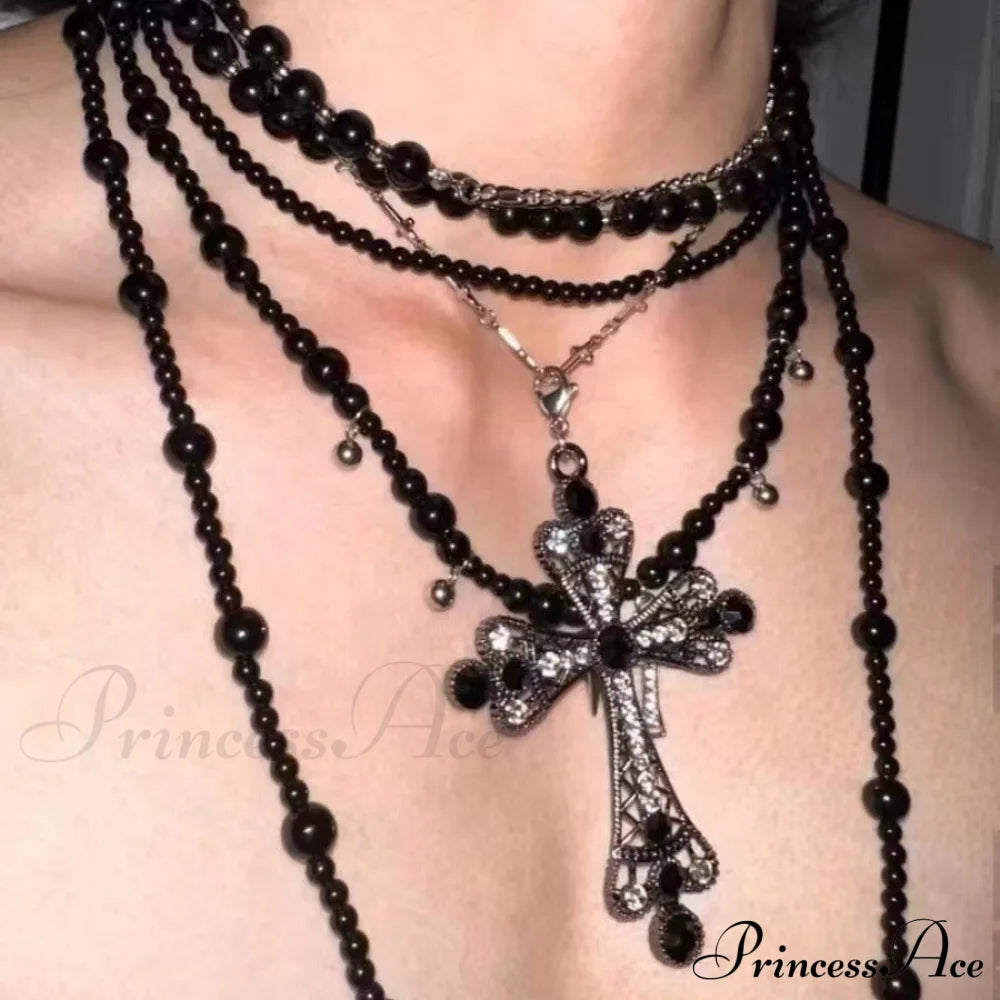 Dark Original Heavy Cross Gothic Necklace Halloween