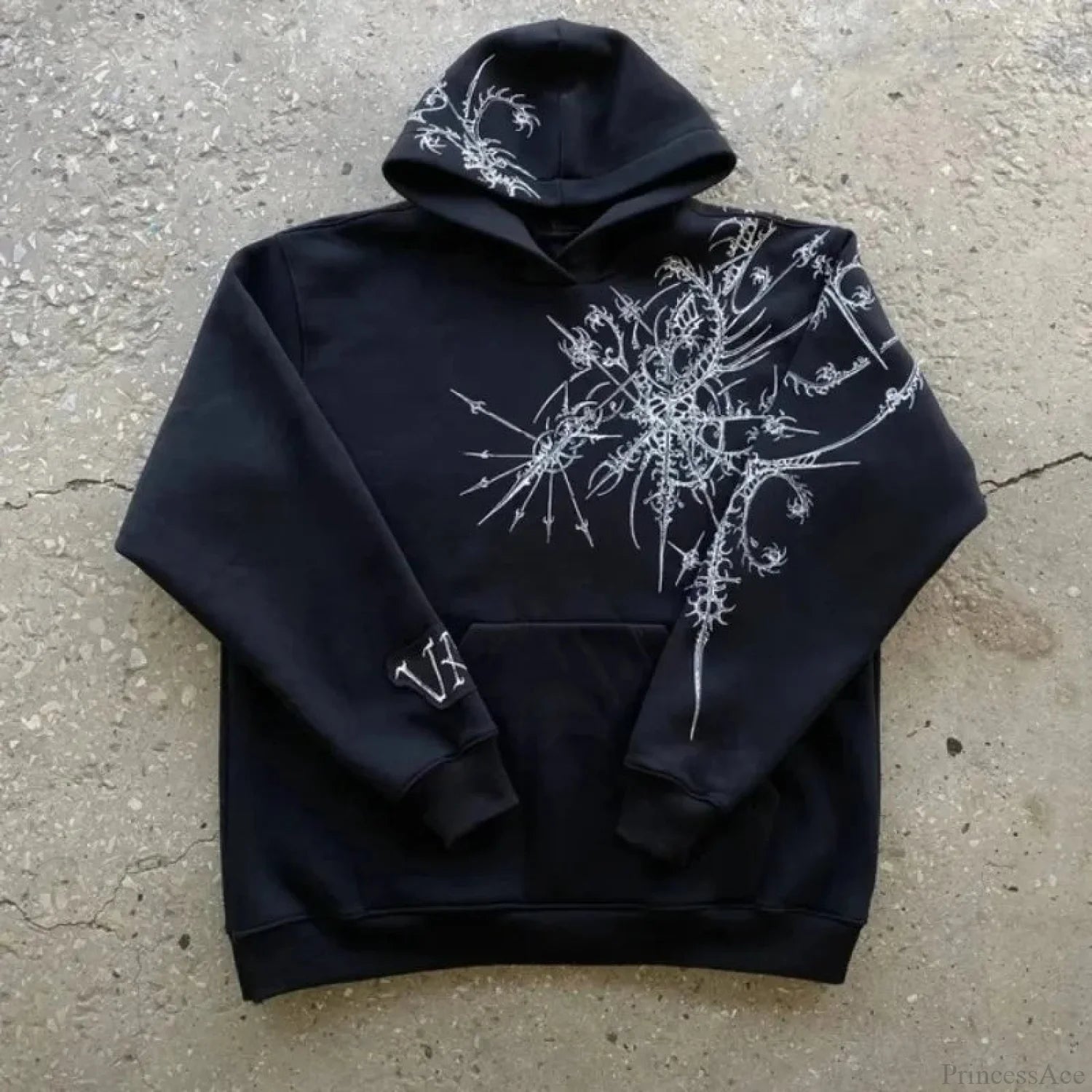 Dark Pattern Print Informal Hoodie
