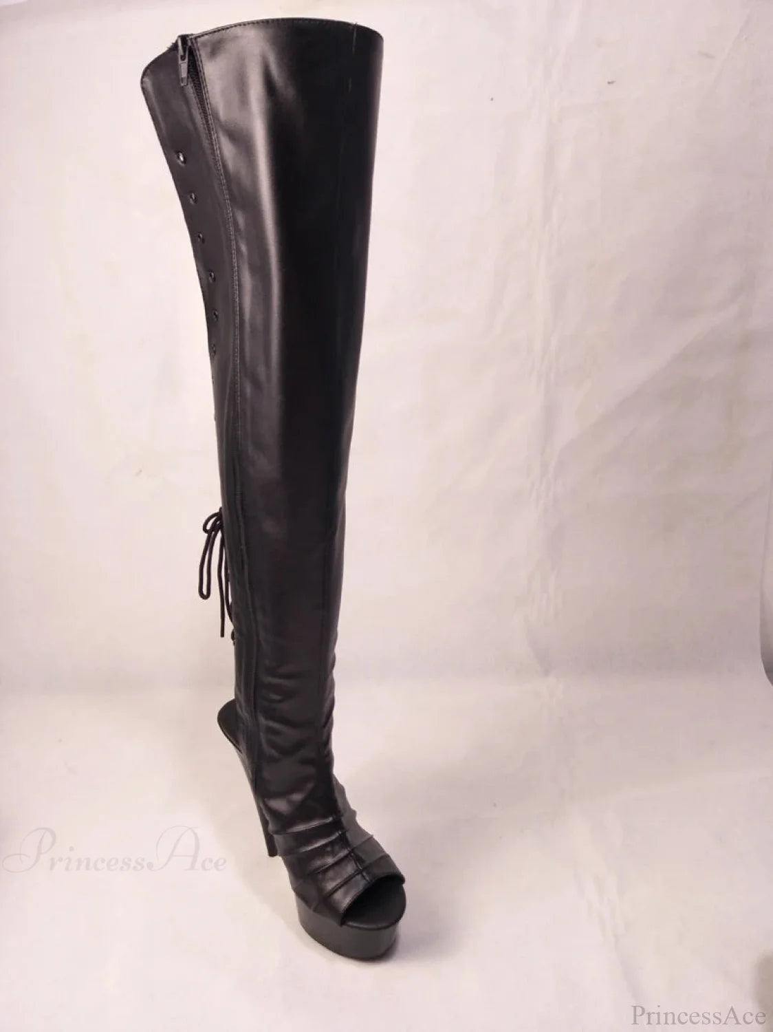 Dark Pole Dance Above Knee Fetish Boot