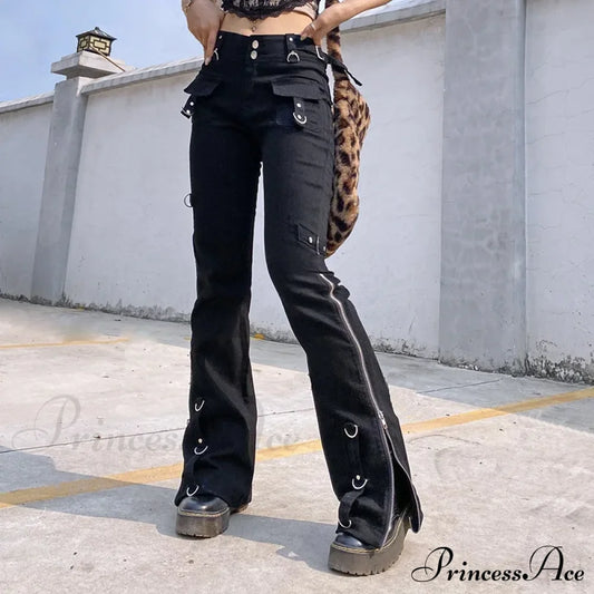 Dark Punk Y2K Halloween Pants Black / S