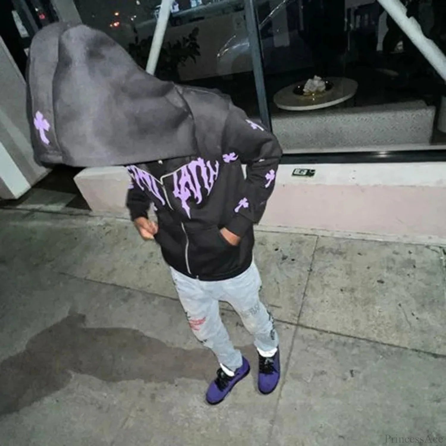 Dark Rhinestone Zip Jacket