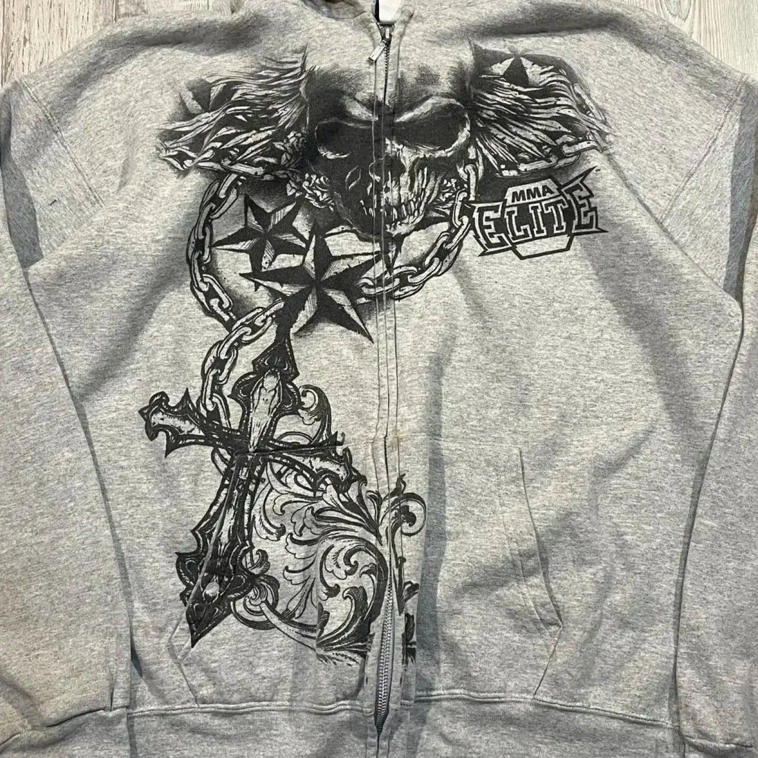 Dark Skull Print Rebel Hoodie