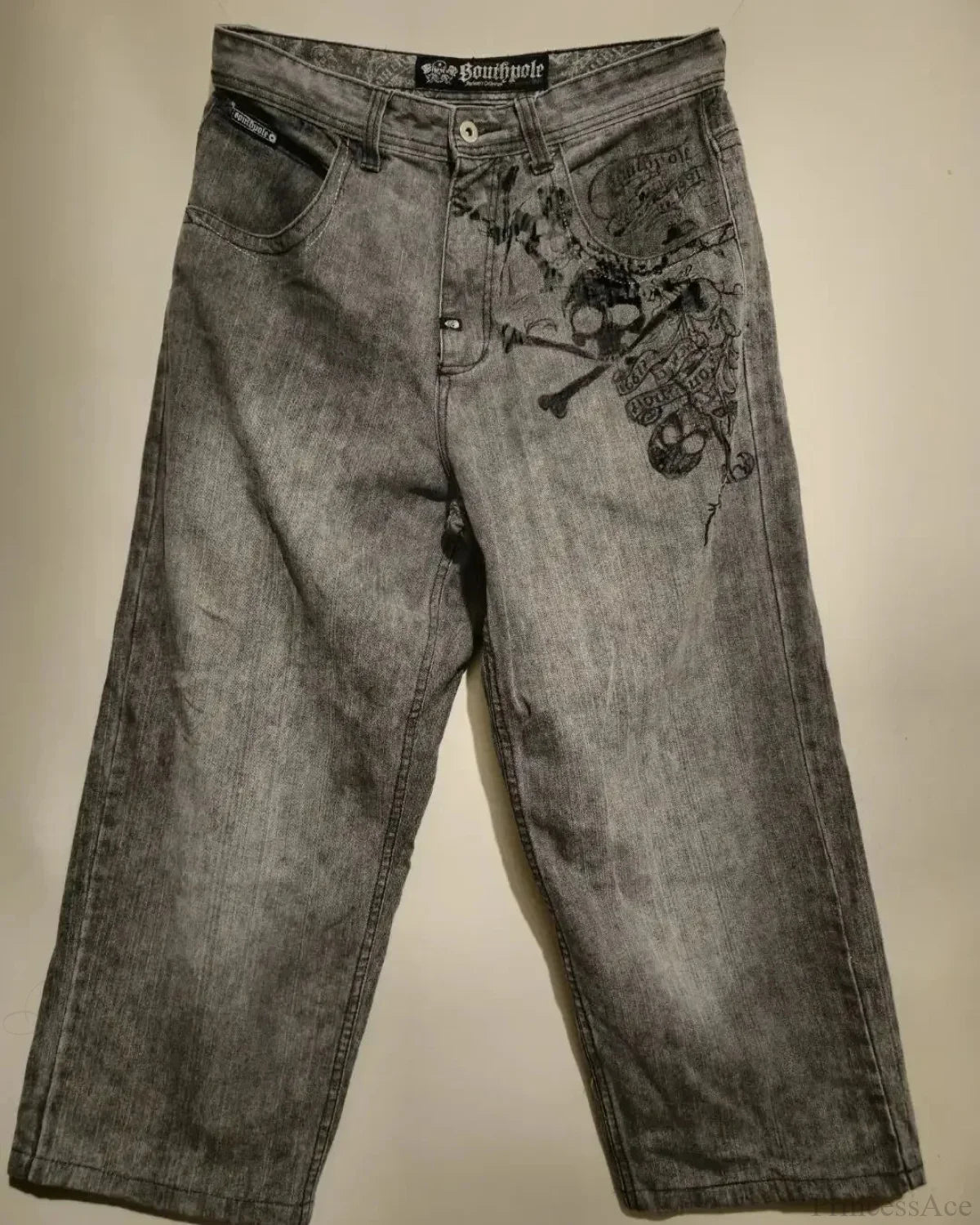 Dark Skull Print Tall Waist Pant