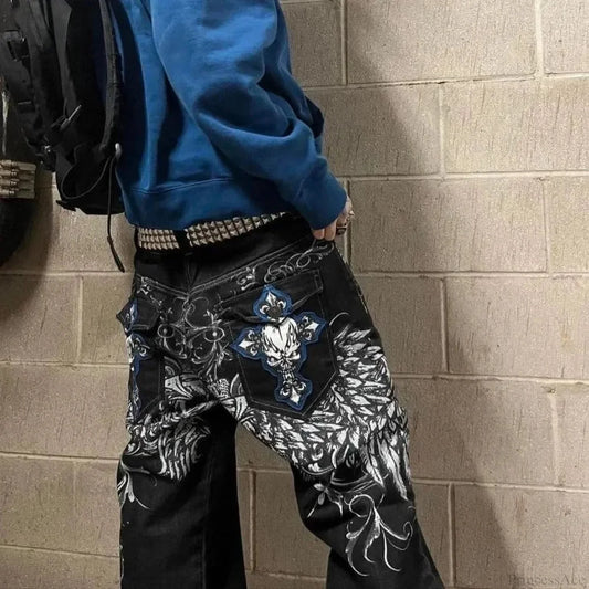 Dark Skull Shape Baggy Trouser black / S