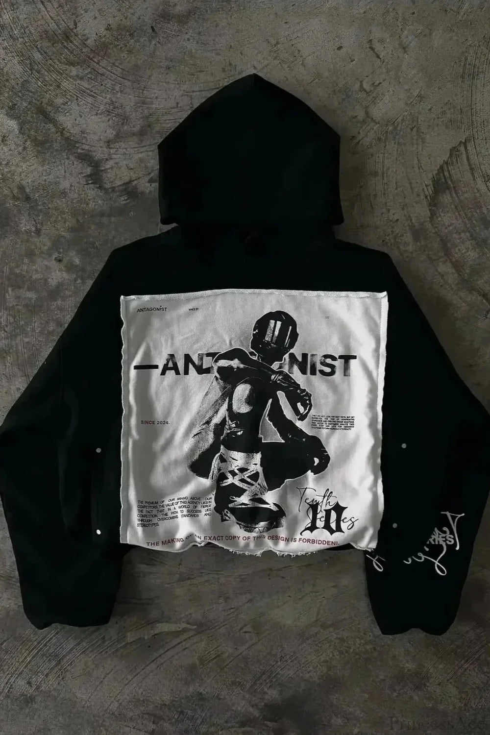 Dark Sparkling Sequin Zip Hoodie Black3 / S