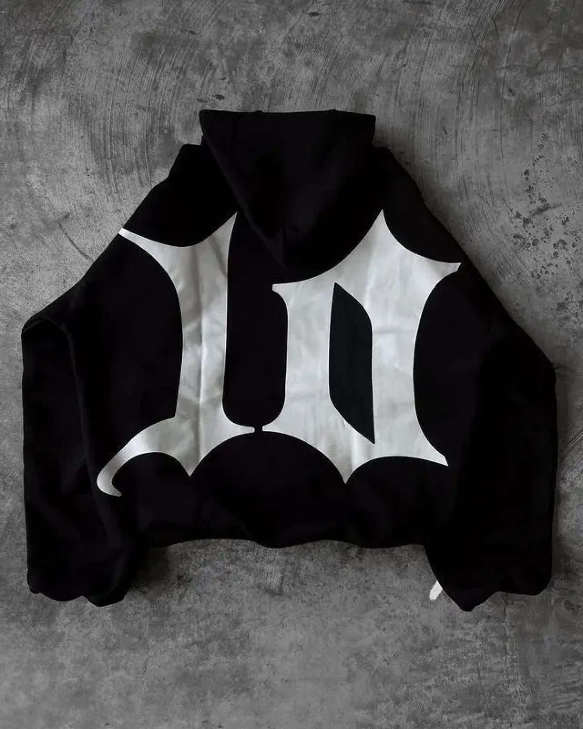Dark Vintage Visual Print Hoodie