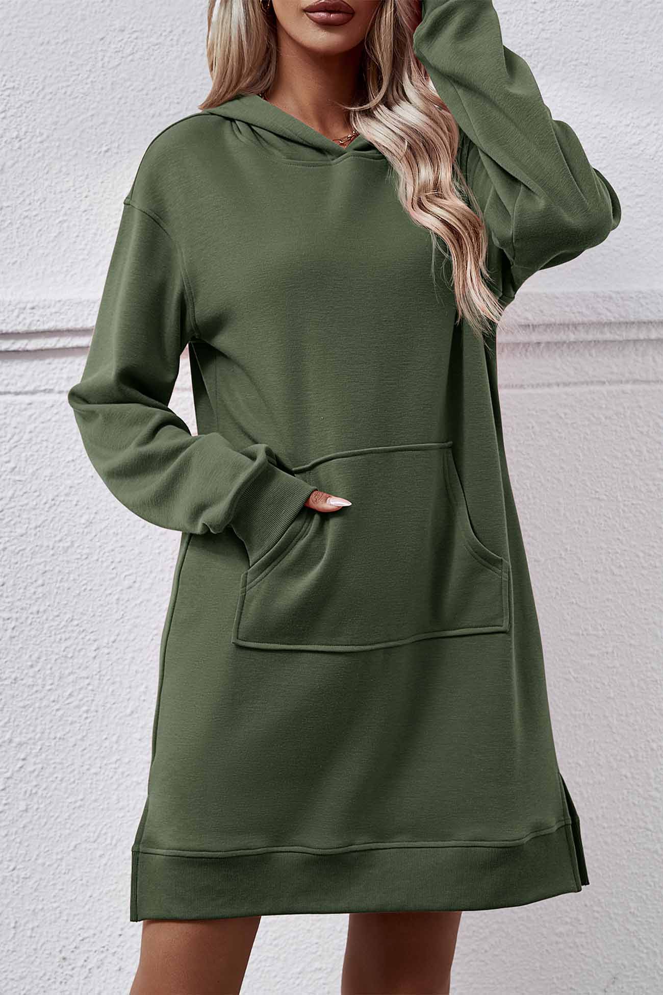 Midi Hoodie Dress with Pocket Slit