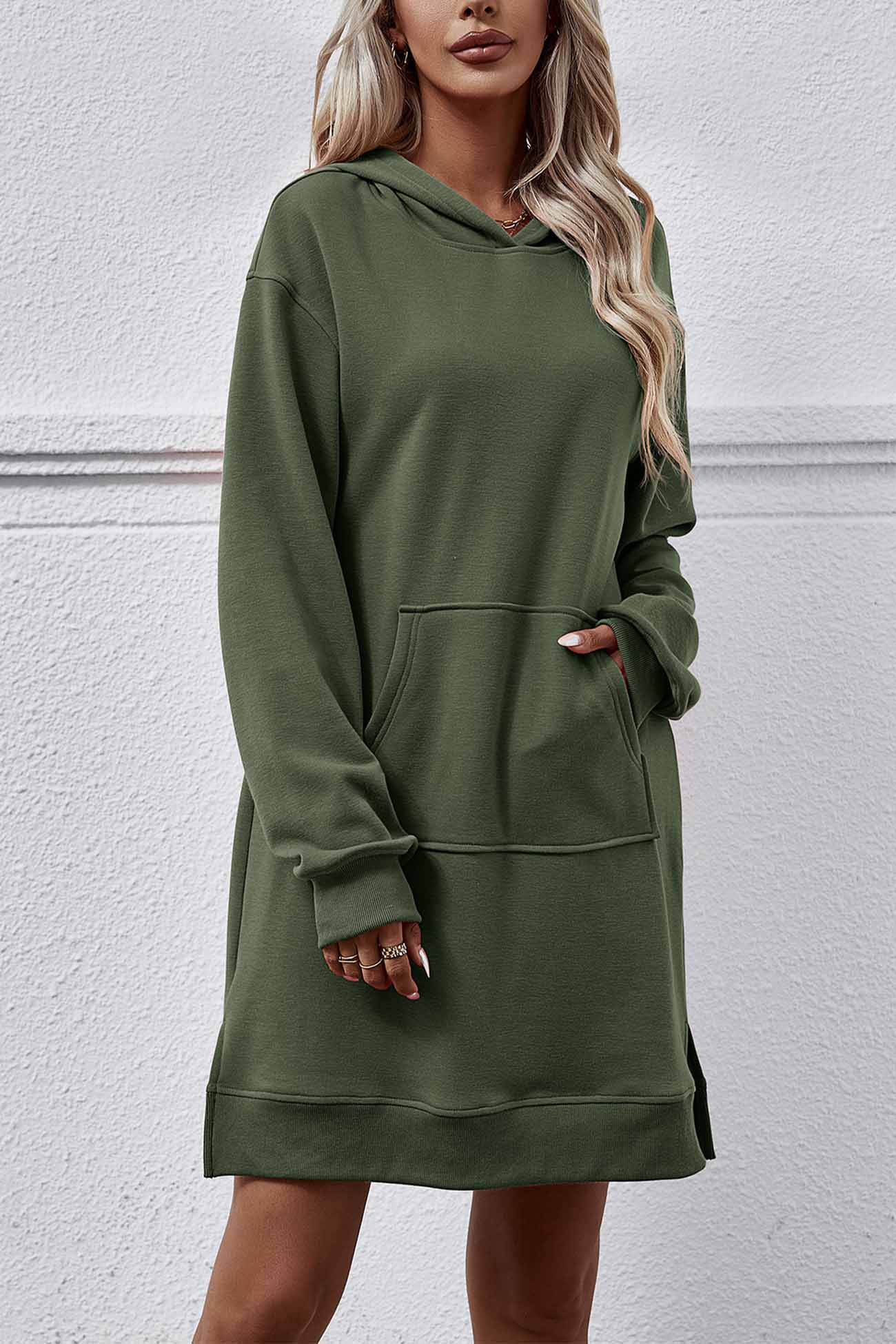 Midi Hoodie Dress with Pocket Slit