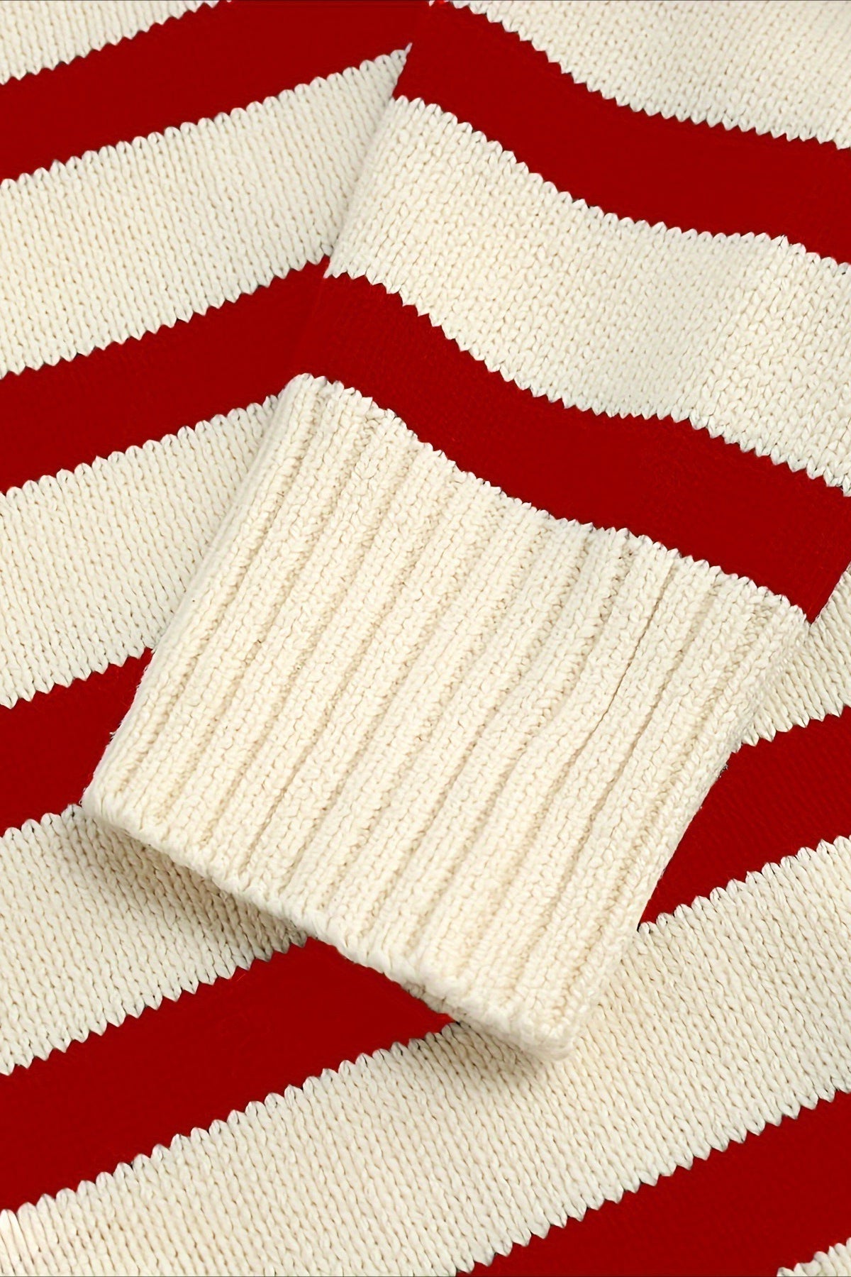 Striped Wool Collar V Neck Sweater